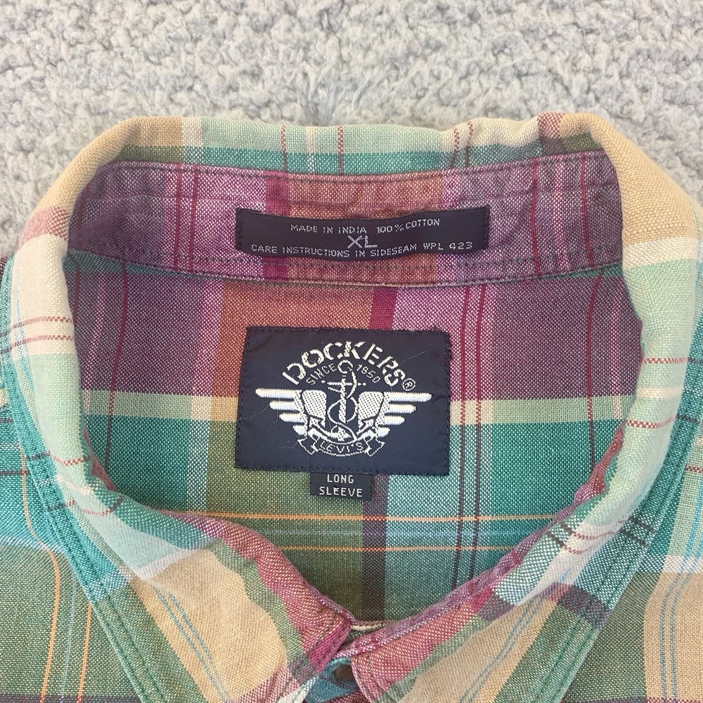 DOCKERS Men's Long Sleeve Plaid Button Down Shirt Size XL - Picture 10 of 16